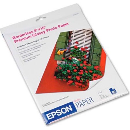EPSON Premium Photo Paper, 8in x 10in, Bright White, 20 Sheets/Pack S041465
